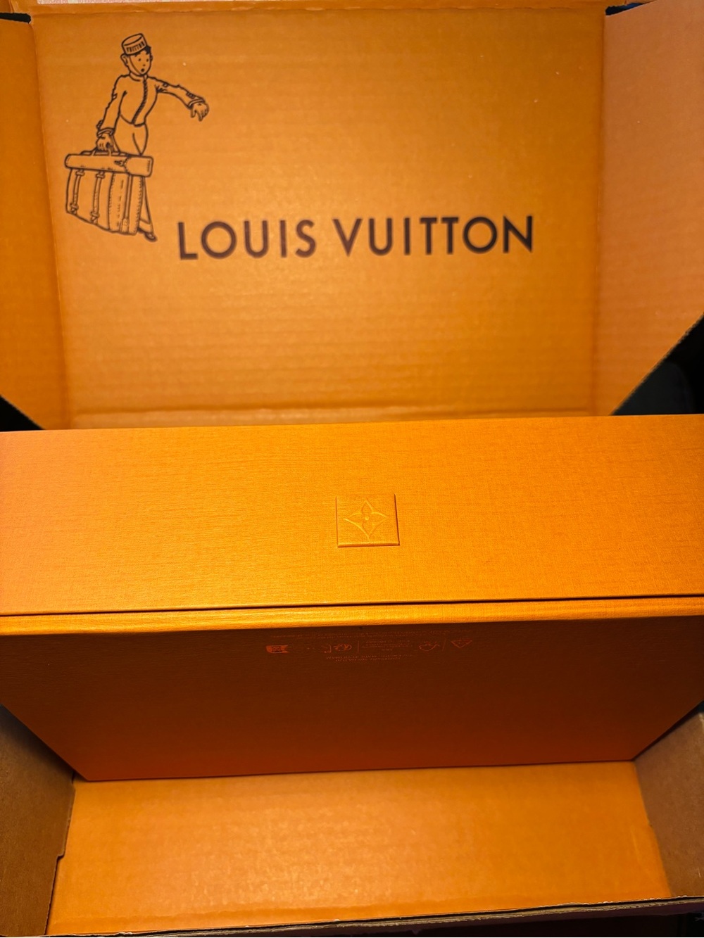 Authentic Louis Vuitton Signature Orange Textured Gift Box Approx.11” x 7” x 3” - Picture 5 of 12
